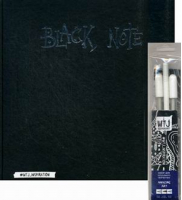 Комплект Black Note Альбом для рисования на черной бумаге + комплект из 2 белых ручек и белого карандаша  - WTJ_INSPIRATION - Эксмо - 9785040885909
