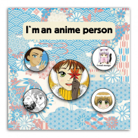 Набор значков. I'm an anime person (5 шт.) - ANIME. Лучшее для поклонников японской анимации - Бомбора (Эксмо) - 9785041208417