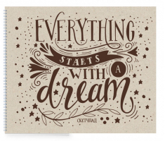 Everything starts with a dream. Скетчпад (230х180мм, офсет 160 гр., 40 страниц, евроспираль) - Скетчбуки - Эксмо - 9785040887422