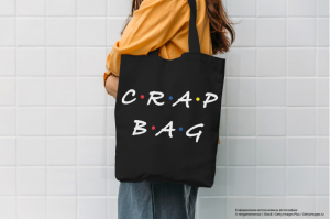 Сумка. Crap bag (черная, 38х43 см, длина ручек 58 см) - Вселенная Friends/Друзья - Эксмо - 9785041188108