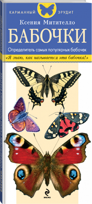 Бабочки Определитель самых популярных бабочек | Митителло - Наглядный мини-гид - Эксмо - 9785699667949